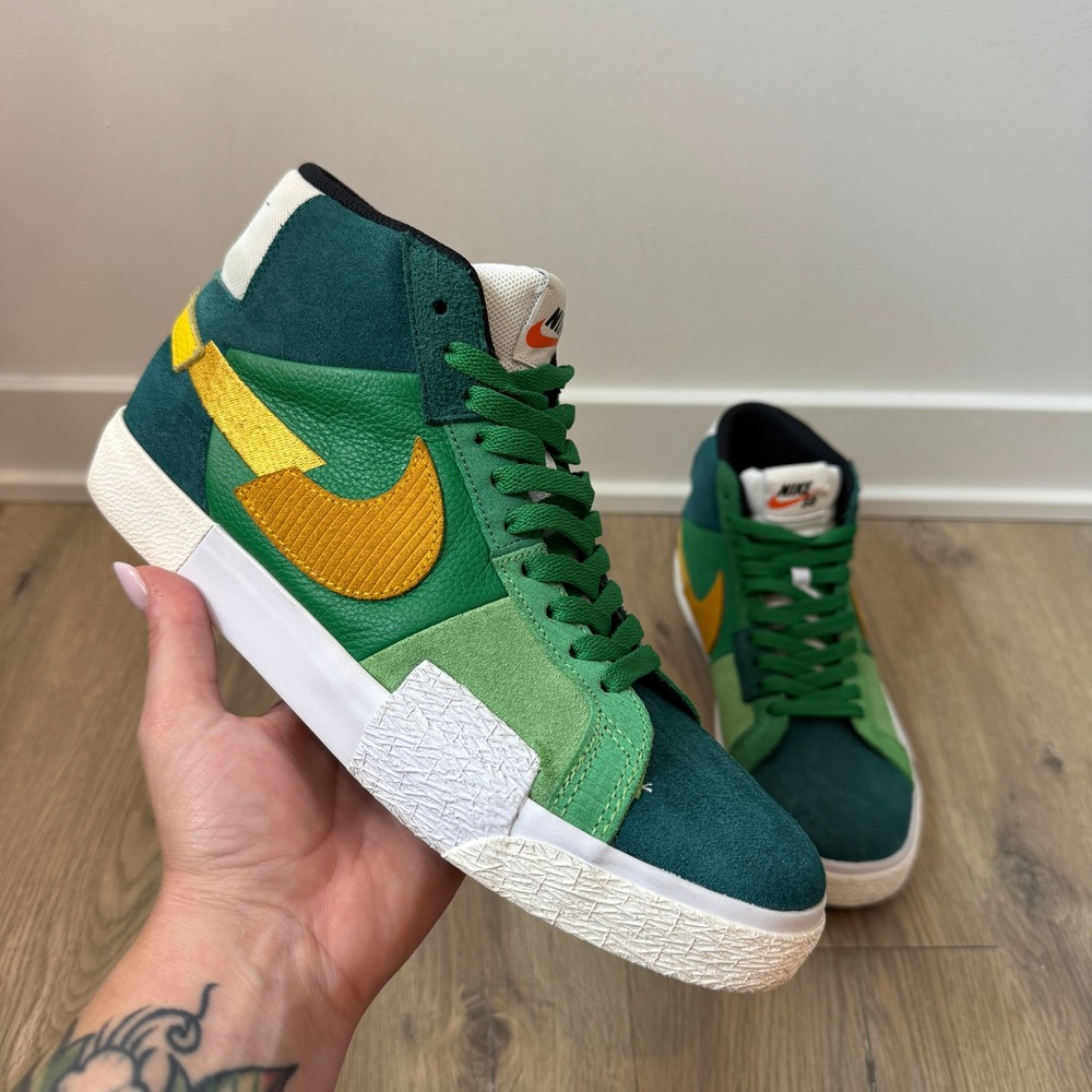 Nike SB Zoom Blazer Mid Premium Mosaic Aloe Green Sneakers DA8854 300 Men's 8.5